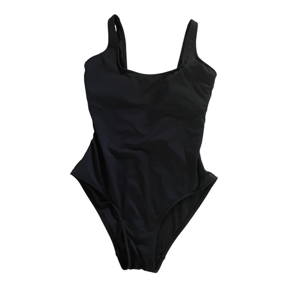 Everlane womens one pice low back simple bathing suit black size XSmall. Padded - Picture 7 of 9